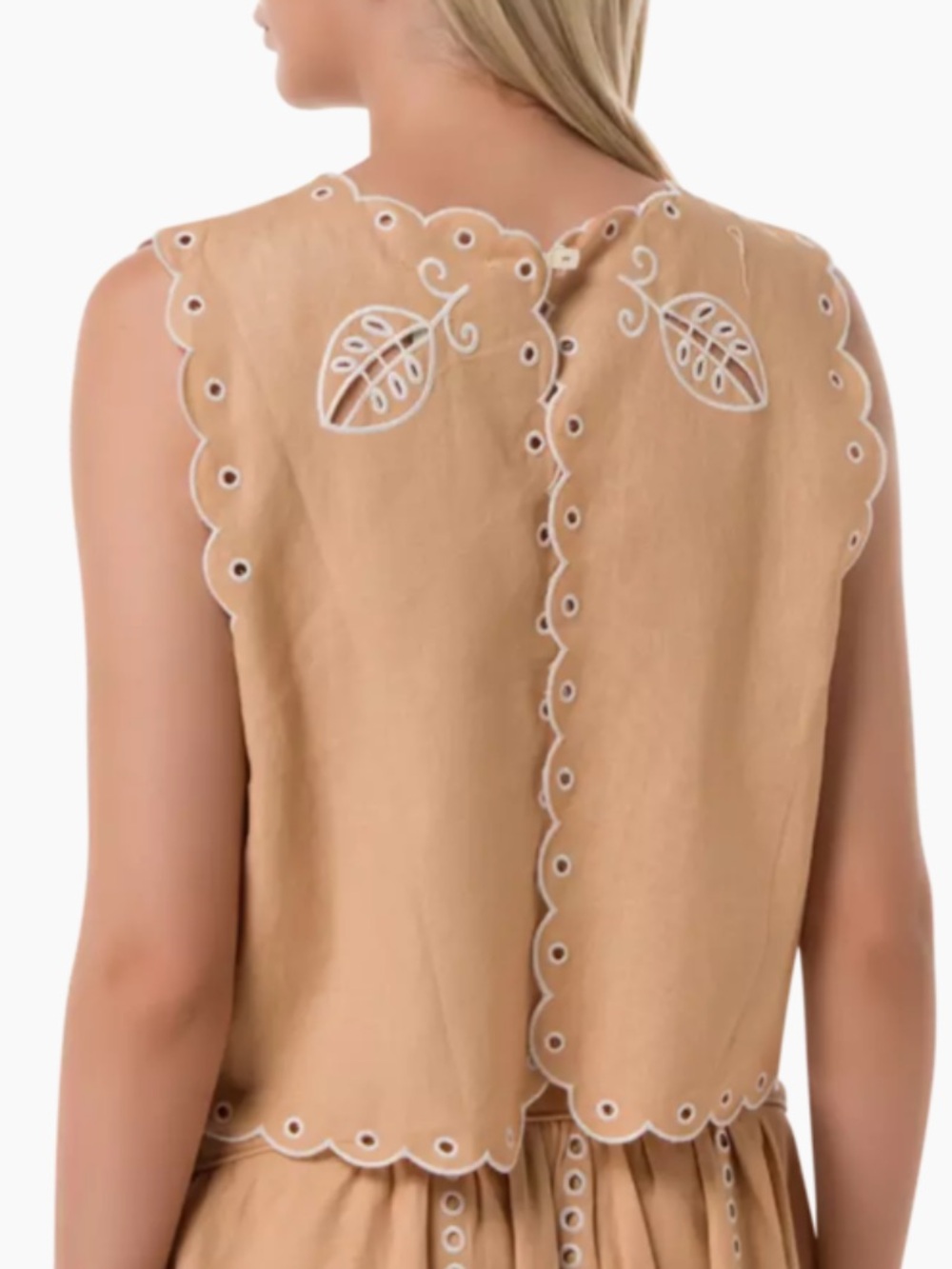 NWT Farm Rio SAND RICHILIEU
SLEEVELESS CROP TOP, M - Picture 4 of 12